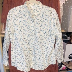 *Vintage 80’s- Floral Button Down - Oxford Shirt -